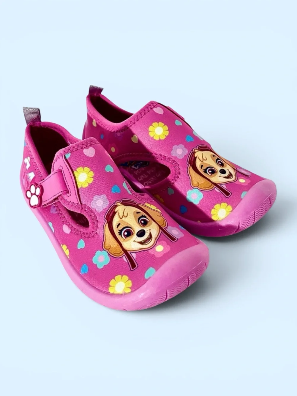 NWOT Paw Patrol Skye Water Shoes Pink Floral Thick‑Sole Toddler Girl 10